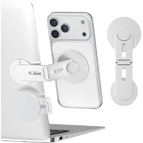 حامل كمبيوتر محمول مغناطيسي للهاتف المحمول من CloudValley، حامل محمول مخفي قابل للطي لهاتف iPhone 17/16/15/14/13 وجميع الهواتف، مشبك لجانب الشاشة، متوافق مع الكمبيوتر المحمول، سطح المكتب، طراز Tesla 3/ Y، أسود in Kuwait