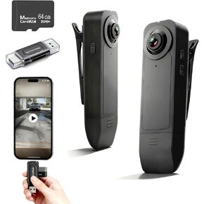 Heart Link Body Camera with Audio and Video Recording - 1080P HD Wearable Mini Camera, 64GB Night Vision Portable Body Cam for Police, Guard - Personal Protection & Sports Recording in Saudi Arabia