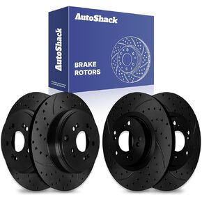 AutoShack Black Hat Drilled and Slotted Brake Rotors Front and Rear Brake Rotor Replacement Kit for 2009-2015 Honda Pilot 2007-2013 Acura MDX 2010-2013 ZDX 3.5L 3.7L V6 AWD FWD PR41470PR41471 in Saudi Arabia