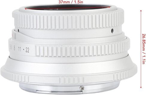 عدسة EBTOOLS 25 مم F1.7 للتركيز اليدوي الثابتة لكاميرا G1 G2 G3 G5 G6 G7 M4/3 بدون مرآة (فضي) in Kuwait
