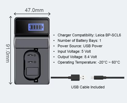 USB Charger for Leica Q3 (Travel Size) in Saudi Arabia