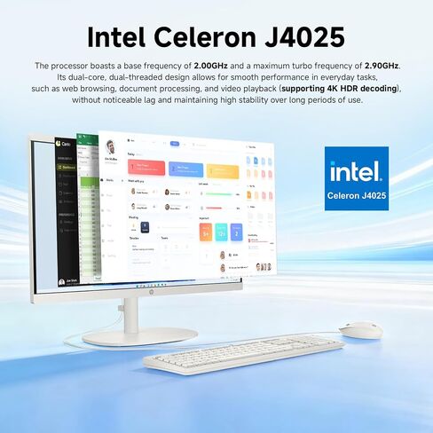 كمبيوتر مكتبي HP الكل في واحد، Windows 11 Pro، 32 جيجا DDR4، 1 تيرابايت SSD، Intel Celeron J4025، 21.5 بوصة FHD مضاد للتوهج، WiFi 6، كمبيوتر منزلي، لوحة مفاتيح وماوس سلكي، أجهزة كمبيوتر الكل في واحد، مع ملحقات in Saudi Arabia