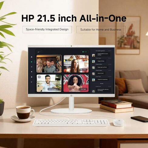كمبيوتر مكتبي HP الكل في واحد، Windows 11 Pro، 32 جيجا DDR4، 1 تيرابايت SSD، Intel Celeron J4025، 21.5 بوصة FHD مضاد للتوهج، WiFi 6، كمبيوتر منزلي، لوحة مفاتيح وماوس سلكي، أجهزة كمبيوتر الكل في واحد، مع ملحقات in Saudi Arabia