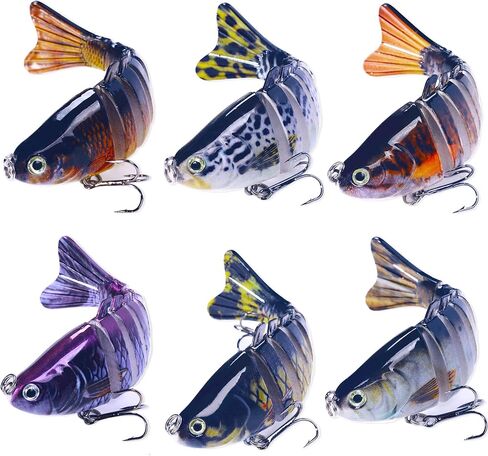 Topwater Swimbait Lures for Bass, Trout, Crappie, Pike, Walleye - Lifelike Action Freshwater Saltwater Artificial Fishing Bait with Storage Box in Saudi Arabia