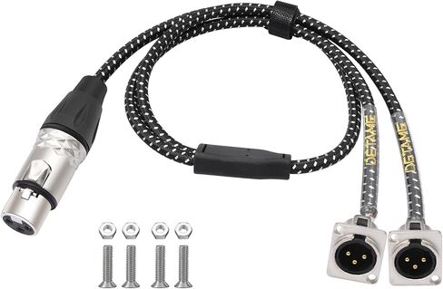 2 قدم D نوع XLR كابل لوحة التصحيح، صندوق المسرح 3 دبوس D- نوع ذكر إلى أنثى XLR يمر عبر الكابل، لوحة التصحيح، كابل صوت صندوق الأرضية - متضمن مع براغي تثبيت - قطعتان in Kuwait