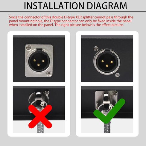 2 قدم D نوع XLR كابل لوحة التصحيح، صندوق المسرح 3 دبوس D- نوع ذكر إلى أنثى XLR يمر عبر الكابل، لوحة التصحيح، كابل صوت صندوق الأرضية - متضمن مع براغي تثبيت - قطعتان in Kuwait