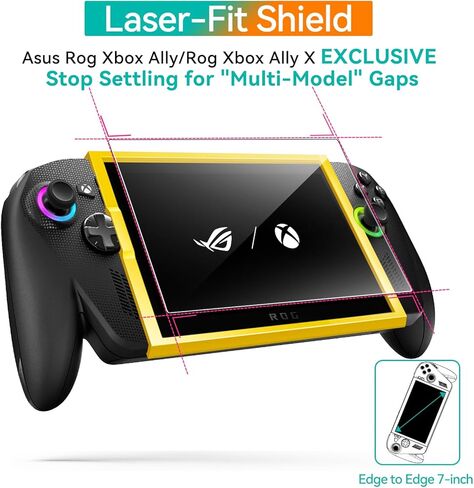 عبوتان من واقي الشاشة ivoler متوافق مع ASUS ROG Ally Gaming Handheld 7 بوصة 2023 مع أداة إطار المحاذاة، طبقة حماية من الزجاج المقسى - بدون فقاعات هواء - صلابة فائقة المقاومة 9H in Kuwait