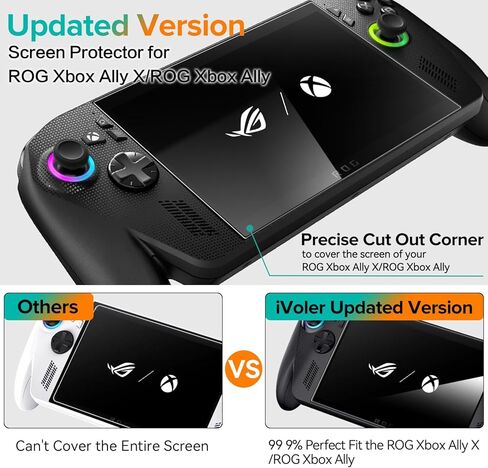 عبوتان من واقي الشاشة ivoler متوافق مع ASUS ROG Ally Gaming Handheld 7 بوصة 2023 مع أداة إطار المحاذاة، طبقة حماية من الزجاج المقسى - بدون فقاعات هواء - صلابة فائقة المقاومة 9H in Kuwait