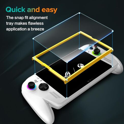 عبوتان من واقي الشاشة ivoler متوافق مع ASUS ROG Ally Gaming Handheld 7 بوصة 2023 مع أداة إطار المحاذاة، طبقة حماية من الزجاج المقسى - بدون فقاعات هواء - صلابة فائقة المقاومة 9H in Kuwait
