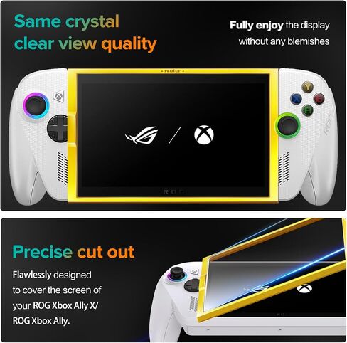 عبوتان من واقي الشاشة ivoler متوافق مع ASUS ROG Ally Gaming Handheld 7 بوصة 2023 مع أداة إطار المحاذاة، طبقة حماية من الزجاج المقسى - بدون فقاعات هواء - صلابة فائقة المقاومة 9H in Kuwait
