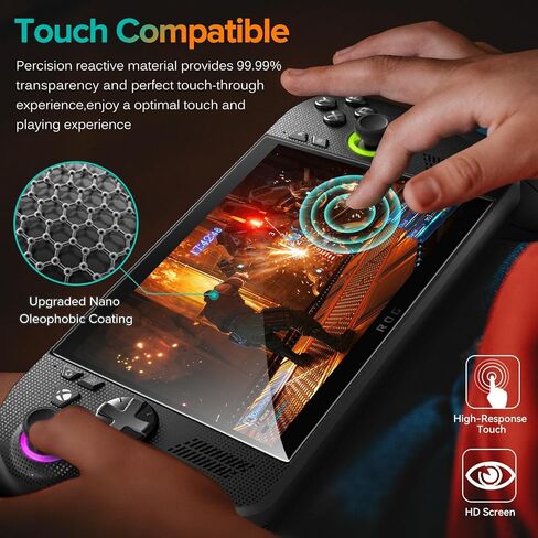 عبوتان من واقي الشاشة ivoler متوافق مع ASUS ROG Ally Gaming Handheld 7 بوصة 2023 مع أداة إطار المحاذاة، طبقة حماية من الزجاج المقسى - بدون فقاعات هواء - صلابة فائقة المقاومة 9H in Kuwait