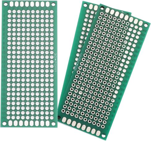 MECCANIXITY 2 قطعة لوح تجارب قابل للحام 100 مم × 70 مم لوحة PCB للدائرة الخضراء مزدوجة الجوانب مطلية بالقصدير لوحة نموذج PCB للنماذج الأولية للإلكترونيات، مشاريع الدوائر اليدوية in Kuwait