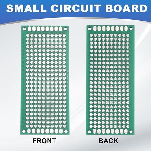 MECCANIXITY 2 قطعة لوح تجارب قابل للحام 100 مم × 70 مم لوحة PCB للدائرة الخضراء مزدوجة الجوانب مطلية بالقصدير لوحة نموذج PCB للنماذج الأولية للإلكترونيات، مشاريع الدوائر اليدوية in Kuwait