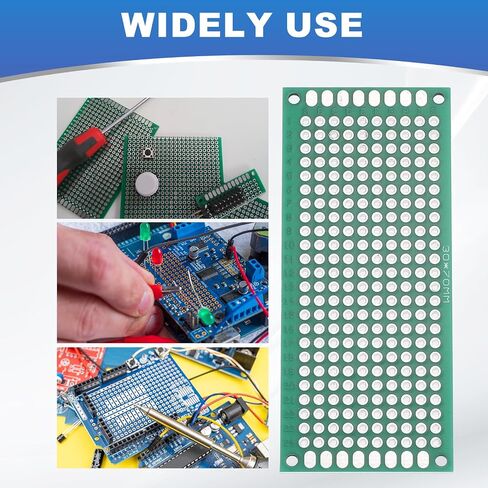 MECCANIXITY 2 قطعة لوح تجارب قابل للحام 100 مم × 70 مم لوحة PCB للدائرة الخضراء مزدوجة الجوانب مطلية بالقصدير لوحة نموذج PCB للنماذج الأولية للإلكترونيات، مشاريع الدوائر اليدوية in Kuwait