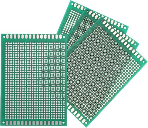 MECCANIXITY 2 قطعة لوح تجارب قابل للحام 100 مم × 70 مم لوحة PCB للدائرة الخضراء مزدوجة الجوانب مطلية بالقصدير لوحة نموذج PCB للنماذج الأولية للإلكترونيات، مشاريع الدوائر اليدوية in Kuwait