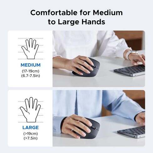 UGREEN 2.4G & Bluetooth Mouse ماوس لاسلكي عمودي مريح لنظام التشغيل Windows/Mac OS إلخ. 1000/1600/2000/4000 نقطة لكل بوصة، 6 أزرار (2.4G + BT 5.4) in Kuwait