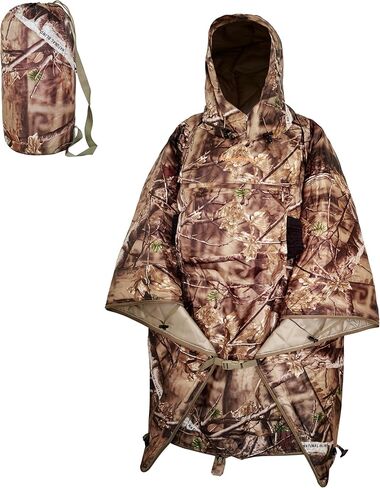 AUSCAMOTEK Camouflage Insulated Poncho with Hood - Convertible Wearable Sleeping Bag for Duck & Deer Hunting Fishing Camping in Saudi Arabia