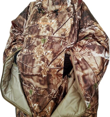 AUSCAMOTEK Camouflage Insulated Poncho with Hood - Convertible Wearable Sleeping Bag for Duck & Deer Hunting Fishing Camping in Saudi Arabia