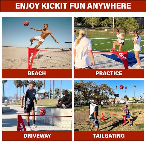The Original KICKIT Inferno LED Soccer Tennis Game | Where Light-Up Soccer Meets Tennis | Portable 6.5' Wide x 2' high Net & Kickit Soccer Tennis Ball | Play Outdoors, Indoors, Backyard or Beach in Saudi Arabia