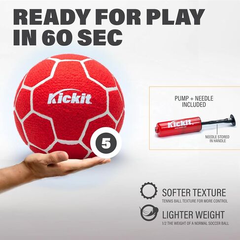 The Original KICKIT Inferno LED Soccer Tennis Game | Where Light-Up Soccer Meets Tennis | Portable 6.5' Wide x 2' high Net & Kickit Soccer Tennis Ball | Play Outdoors, Indoors, Backyard or Beach in Saudi Arabia