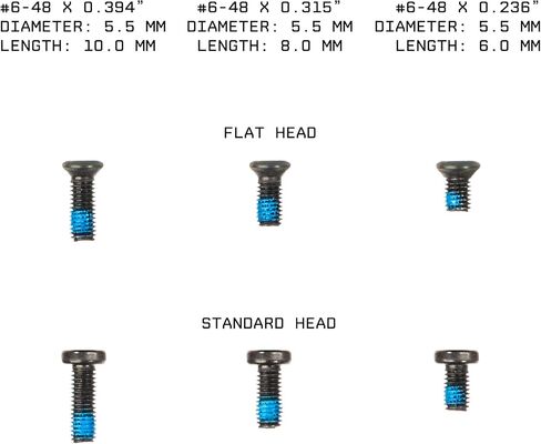 مجموعة مسامير صناعة الأسلحة Monstrum #6-48 | طول 6 مم و8 مم و10 مم برأس قياسي ومسطح مع رأس Torx T10 | متوافق مع Ruger 10/22 وأجهزة استقبال البندقية الشائعة الأخرى in Saudi Arabia