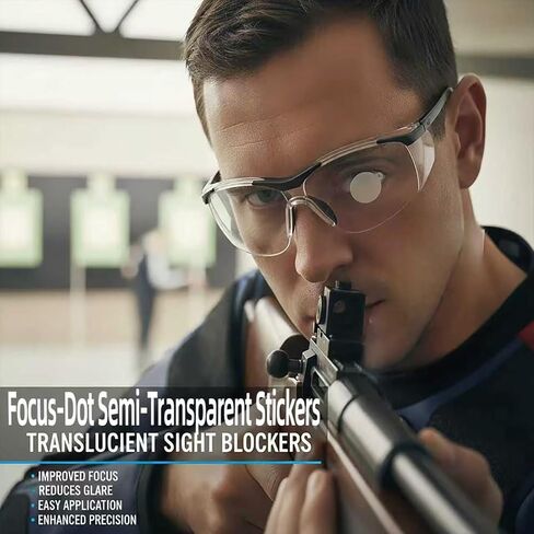 Shooting & Hunting Glasses Patches - 120 Pack 20mm Semi-Transparent Dots to Fix Cross Eye Dominance, Improve Aim & Maintain Peripheral Vision for Target Practice, Archery & Hunting in Saudi Arabia