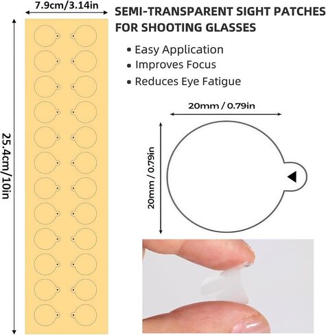 Shooting & Hunting Glasses Patches - 120 Pack 20mm Semi-Transparent Dots to Fix Cross Eye Dominance, Improve Aim & Maintain Peripheral Vision for Target Practice, Archery & Hunting in Saudi Arabia