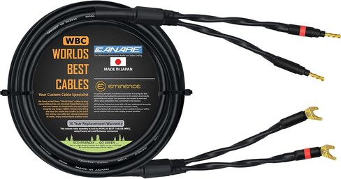 WORLDS BEST CABLES 8 Foot - Canare 4S11 – Audiophile Grade - HiFi Star-Quad Single Speaker Cable for Center Channel with Eminence Gold Banana & Spade Connectors in Saudi Arabia