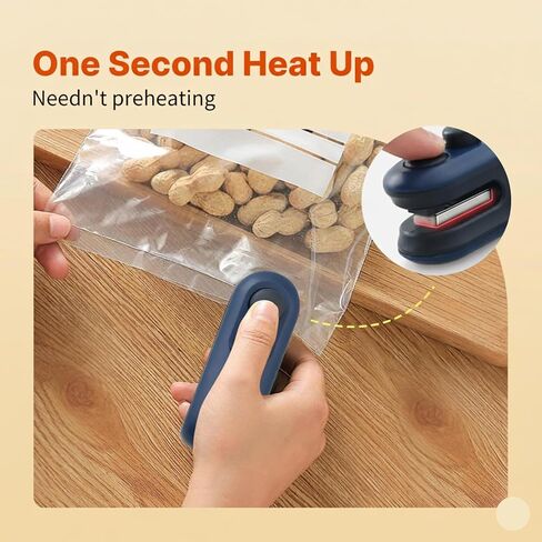 Mini Bag Sealer – 2-in-1 Heat Sealer & Cutter with USB-C Rechargeable Battery, Magnetic Back & Lanyard – Portable Sealing Machine for Plastic Snack, Food Storage, Chips, Mylar Bags (Blue) in Saudi Arabia