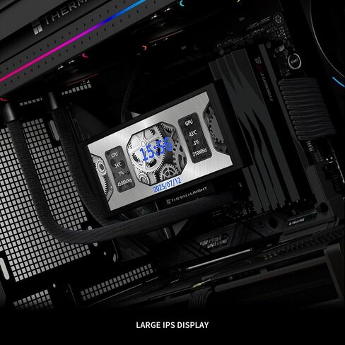 مبرد Trofeo Vision 360 ARGB Black CPU Aio Cooler، نظام تبريد مياه وحدة المعالجة المركزية، شاشة IPS طويلة 6.86 بوصة بدقة 1280x480، لـ AM4/AM5، LGA1851/1700، الشاشة المغناطيسية ليست محدودة in Saudi Arabia