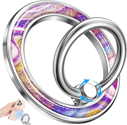 Phone Ring Holder Compatible with MagSafe - Magnetic Cell Phone Grip Magnet Removable Finger Ring Grip Stand for Women Girls Cute Girly Kawaii Glitter for iPhone 13 14 15 16 17 Pro Max Plus Air in Saudi Arabia