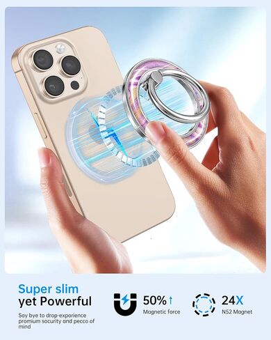 Phone Ring Holder Compatible with MagSafe - Magnetic Cell Phone Grip Magnet Removable Finger Ring Grip Stand for Women Girls Cute Girly Kawaii Glitter for iPhone 13 14 15 16 17 Pro Max Plus Air in Saudi Arabia