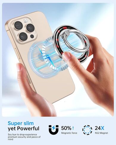 Phone Ring Holder Compatible with MagSafe - Magnetic Cell Phone Grip Magnet Removable Finger Ring Grip Stand for Women Girls Cute Girly Kawaii Glitter for iPhone 13 14 15 16 17 Pro Max Plus Air in Saudi Arabia