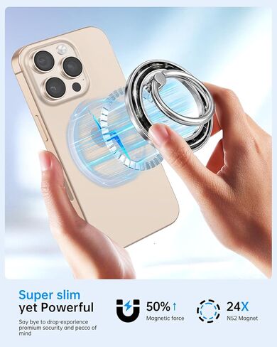 Phone Ring Holder Compatible with MagSafe - Magnetic Cell Phone Grip Magnet Removable Finger Ring Grip Stand for Women Girls Cute Girly Kawaii Glitter for iPhone 13 14 15 16 17 Pro Max Plus Air in Kuwait