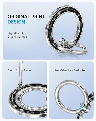 Phone Ring Holder Compatible with MagSafe - Magnetic Cell Phone Grip Magnet Removable Finger Ring Grip Stand for Women Girls Cute Girly Kawaii Glitter for iPhone 13 14 15 16 17 Pro Max Plus Air in Kuwait