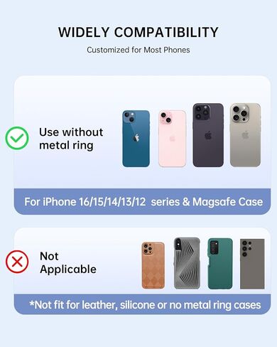 Phone Ring Holder Compatible with MagSafe - Magnetic Cell Phone Grip Magnet Removable Finger Ring Grip Stand for Women Girls Cute Girly Kawaii Glitter for iPhone 13 14 15 16 17 Pro Max Plus Air in Kuwait