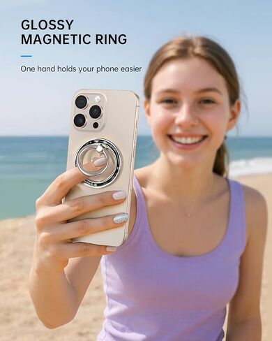 Phone Ring Holder Compatible with MagSafe - Magnetic Cell Phone Grip Magnet Removable Finger Ring Grip Stand for Women Girls Cute Girly Kawaii Glitter for iPhone 13 14 15 16 17 Pro Max Plus Air in Kuwait