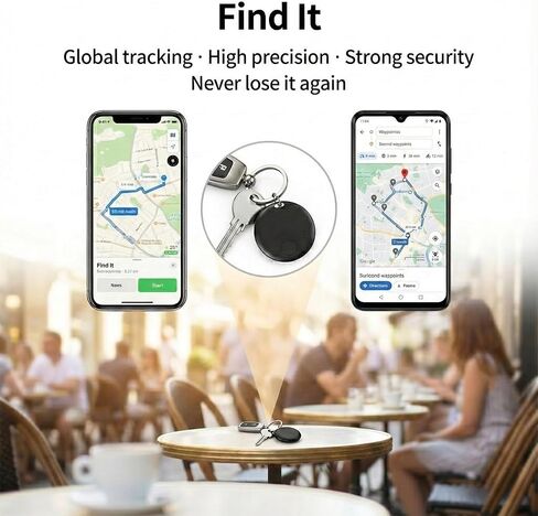 جهاز تعقب بلوتوث صغير، علامات تعقب الهواء لأجهزة Android وiOS، مكتشف المفاتيح مع الصوت، متوافق مع Google Find My Device وApple Find My، وتتبع المفاتيح، والمحافظ، والأمتعة، والحيوانات الأليفة، بدون اشتراك (أسود -4 قطع) in Kuwait