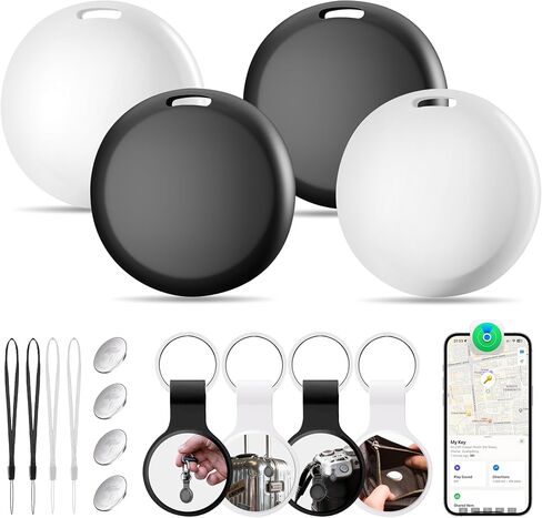 Air Tracker Tags 4 Pack, Bluetooth Tracker Smart Tag, Key Finder Locator with Sound Works with Apple Find My (iOS Only), Item Finders for Luggage Wallet Bags Suitcases, Waterproof Tracking Tags Device in Saudi Arabia
