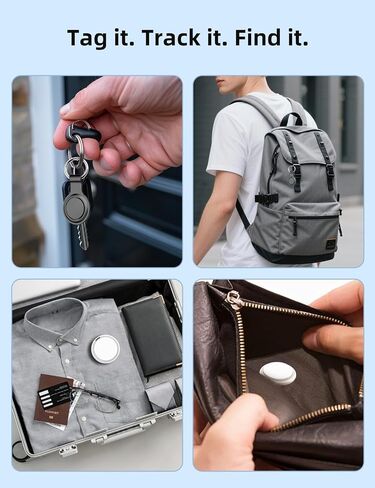 Air Tracker Tags 4 Pack, Bluetooth Tracker Smart Tag, Key Finder Locator with Sound Works with Apple Find My (iOS Only), Item Finders for Luggage Wallet Bags Suitcases, Waterproof Tracking Tags Device in Saudi Arabia