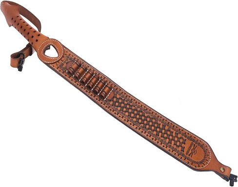 Leather Rifle Sling Two Point Sling with QD Sling Swivel Adjustable Rifle Sling Strap with Chicago Screws, Comfortable Padded, Length Adjustable Shoulder Strap for Carring in Saudi Arabia