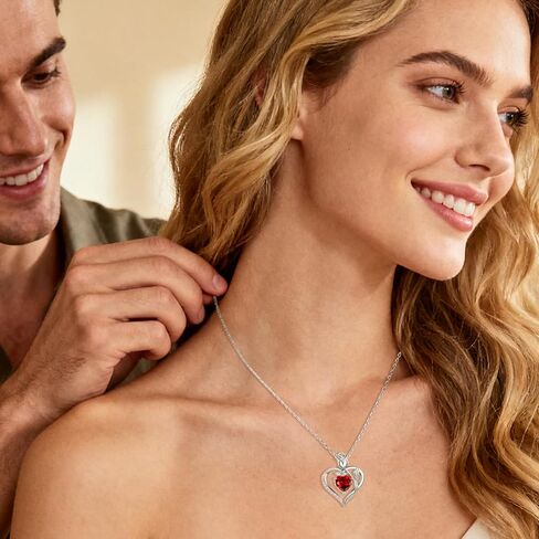1.2CT Rose Heart Moissanite Necklace D Color VVS1 S925 18K White Gold For Wife Girlfriend Mom Daughter for Wedding Anniversary Birthday Christmas Conveys I Love You Message in Saudi Arabia