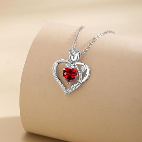1.2CT Rose Heart Moissanite Necklace D Color VVS1 S925 18K White Gold For Wife Girlfriend Mom Daughter for Wedding Anniversary Birthday Christmas Conveys I Love You Message in Saudi Arabia
