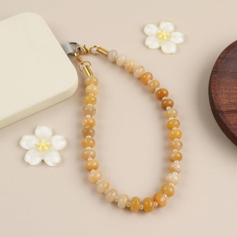 weryerker Natural Gemstone Beaded Phone Charm, Phone Lanyard Wrist Strap, Handmade Cell phone Chain Lanyard in Kuwait