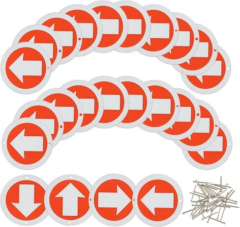 48PCS Reflective Trail Markers Bright Trail Signs Lightweight Glow Trail Arrows Markers for Tree Marking Reflector Camping Hunting Hiking and More, Red in Saudi Arabia