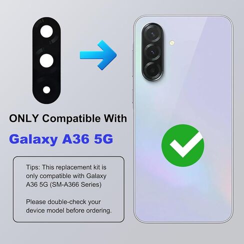3 Pack Back Camera Lens Glass Replacement Kit Compatible with Galaxy A36, with Tools & Instruction in Saudi Arabia