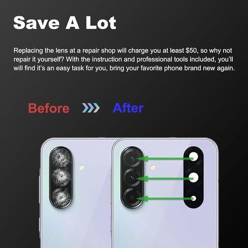 3 Pack Back Camera Lens Glass Replacement Kit Compatible with Galaxy A36, with Tools & Instruction in Saudi Arabia