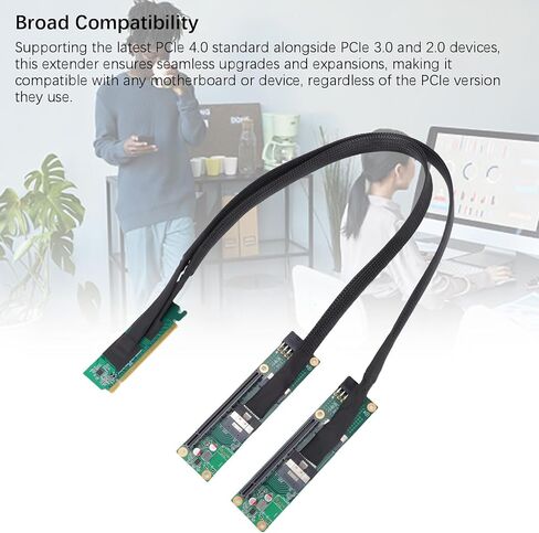 Bewinner PCIe 4.0 to SFF-8654 Extender Adapter, PCIe 4.0 x16 to SFF-8654 x2 Cable High Performance PCI e Split Extender with 256Gbps Bandwidth for Computer Motherboards in Saudi Arabia