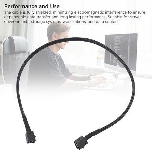 كابل Bewinner الداخلي Mini SAS HD SFF8643 إلى SFF8643 1.8ft 12Gbps 4 قنوات لوحدات تحكم SAS مع تصميم محمي لتخزين الخادم in Kuwait