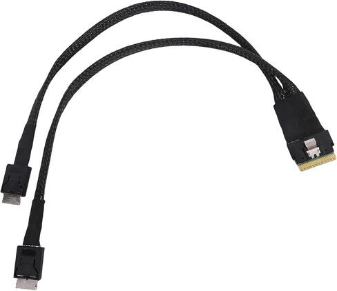 Bewinner SAS SFF 8654 8i to Dual SFF 8611 4i Server Cable, 24Gbps High Speed Data Transmission Cable with Robust Structure for Multi Drive Server Racks Storage Arrays in Kuwait
